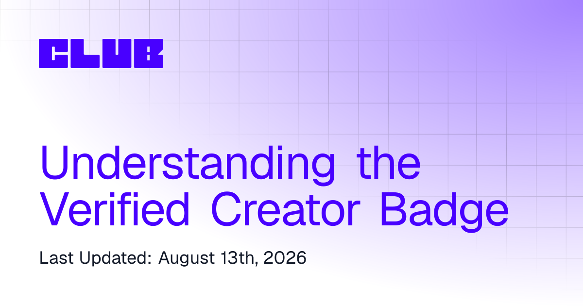 Understanding the Verified Creator Badge | Club